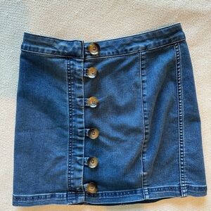 Free People Denim Button-Up Skirt